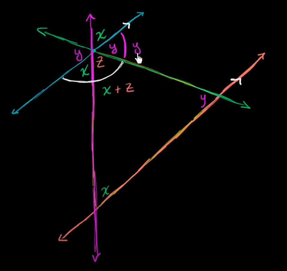 180 degree triangle proof