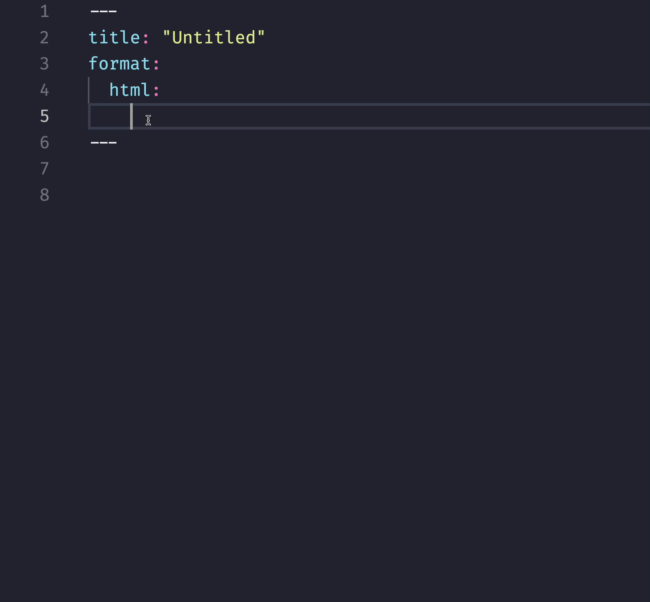 A gif of auto-completion and search for YAML options inside RStudio