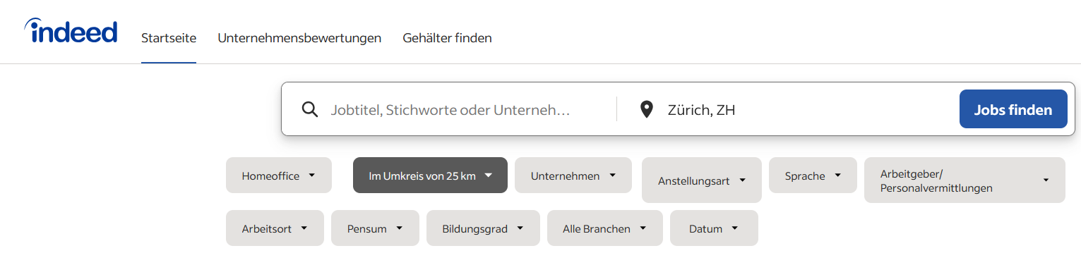 Indeed Zürich Allgemein