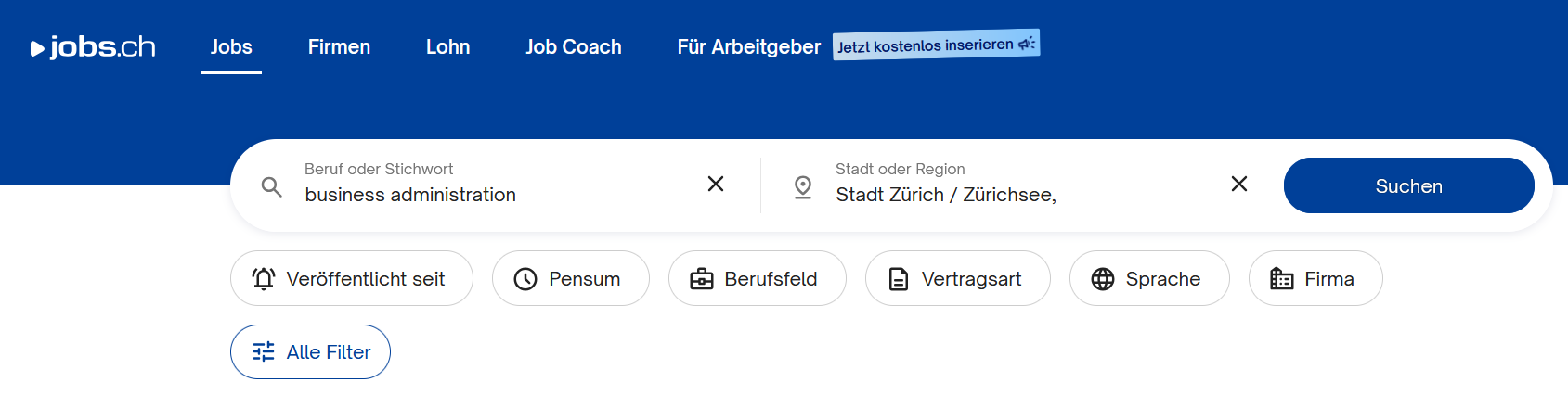 Jobs.ch Business Administration