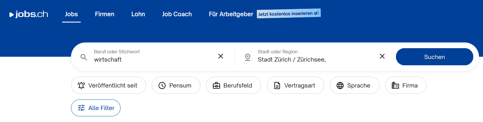 Jobs.ch Wirtschaft