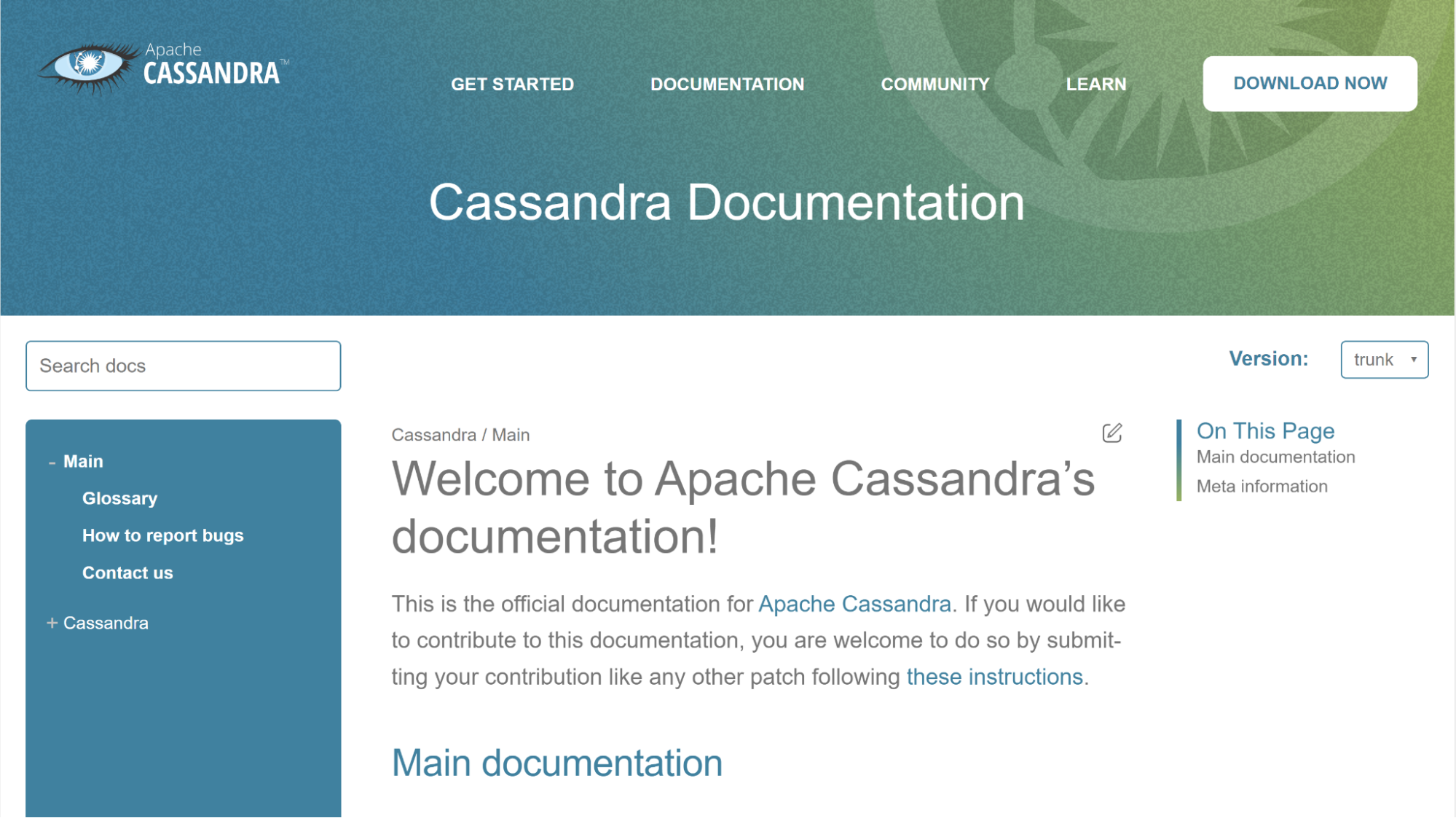New Cassandra documentation website