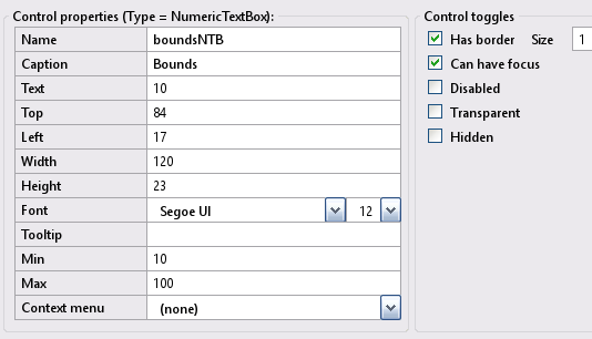 ToolBox Numeric Testbox