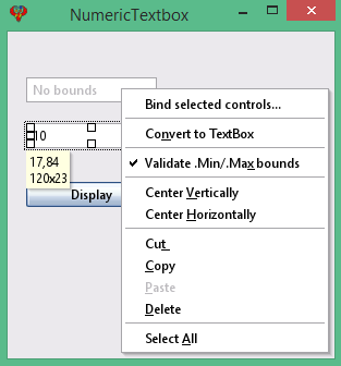 ToolBox Numeric Testbox