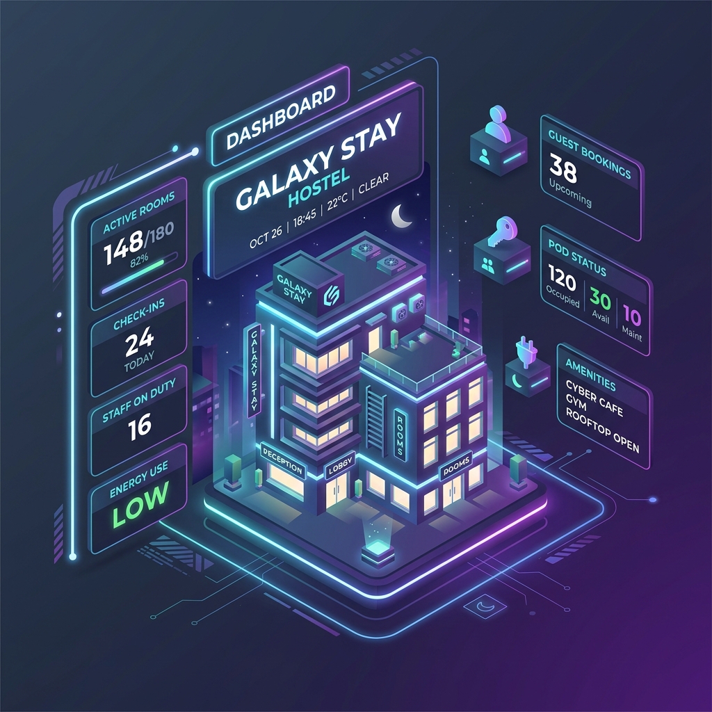 Hostel Management Dashboard Illustration