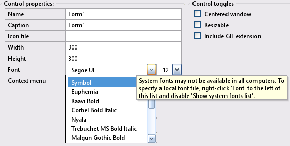 Font Selection