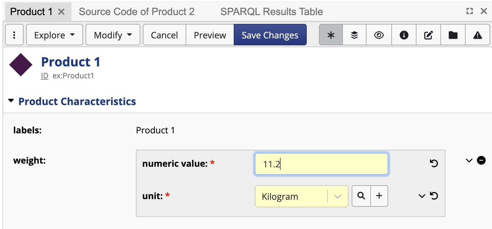 Example of a rendered DetailsEditor