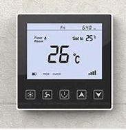 HVAC application switch panel having a screen and several physical buttons