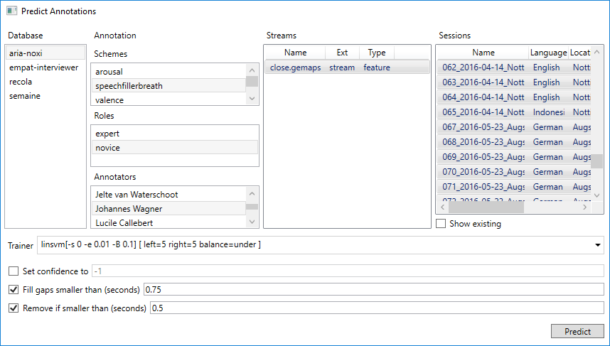 Annotation prediction dialogue.
