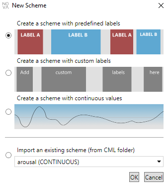 New annotation scheme window.