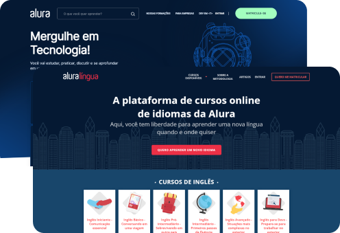 Telas do site da Alura