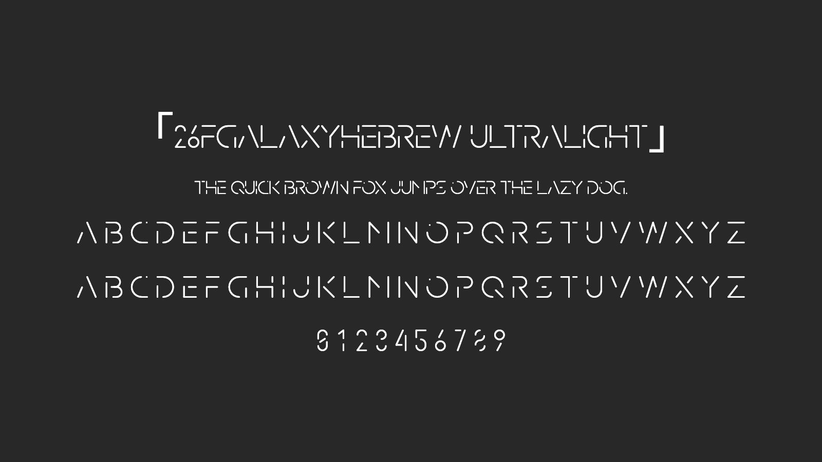 26FGalaxyHebrew-UltraLight字体预览