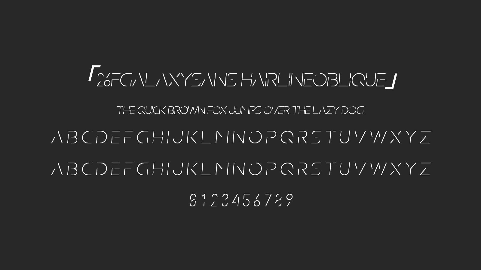 26FGalaxySans-HairlineOblique字体预览