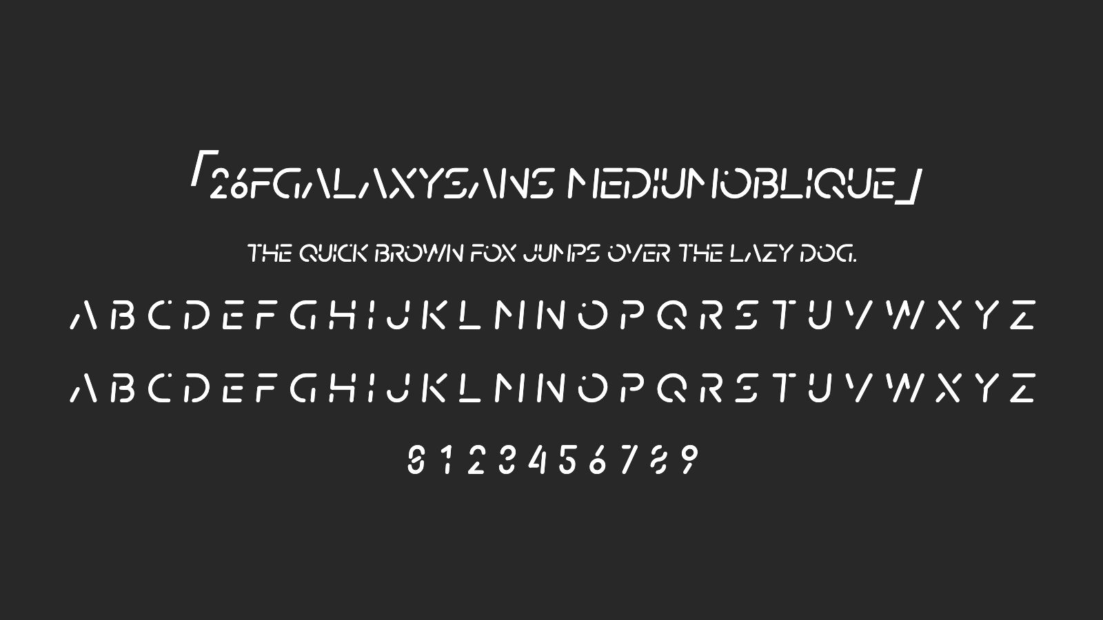 26FGalaxySans-MediumOblique字体预览