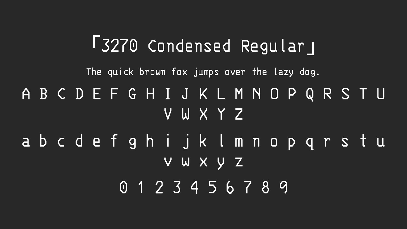 3270-Condensed-Regular字体预览