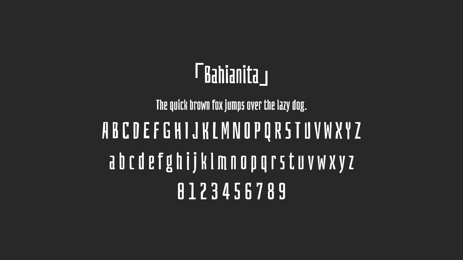 Bahianita字体预览