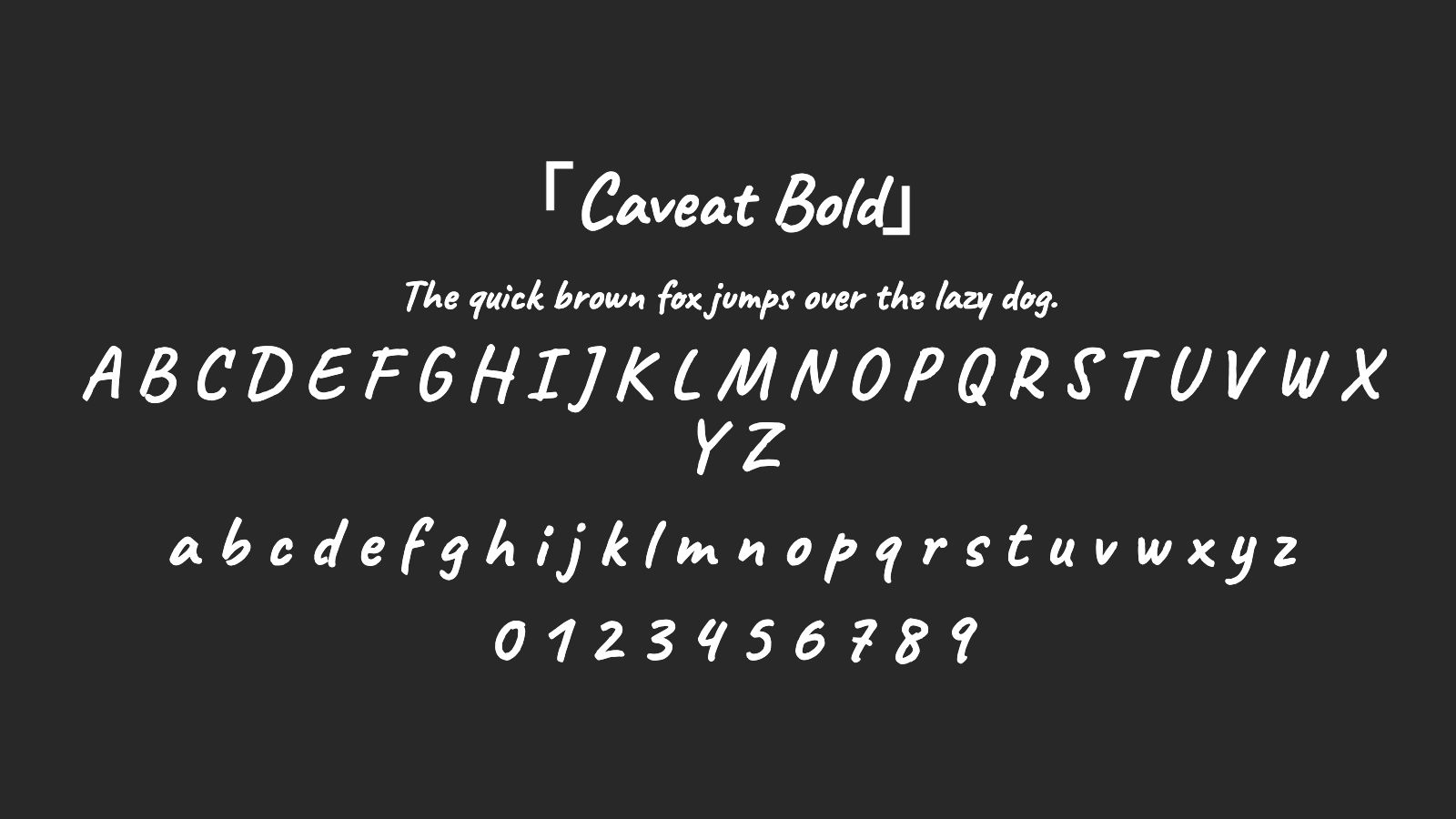Caveat-Bold字体预览
