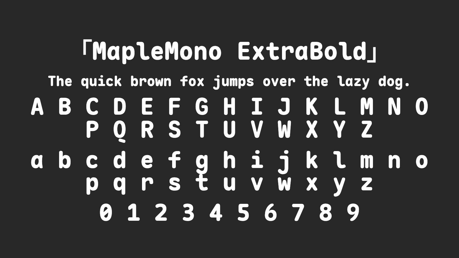 MapleMono-ExtraBold字体预览