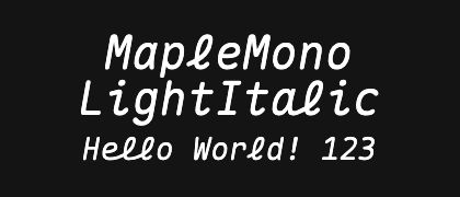 MapleMono-LightItalic