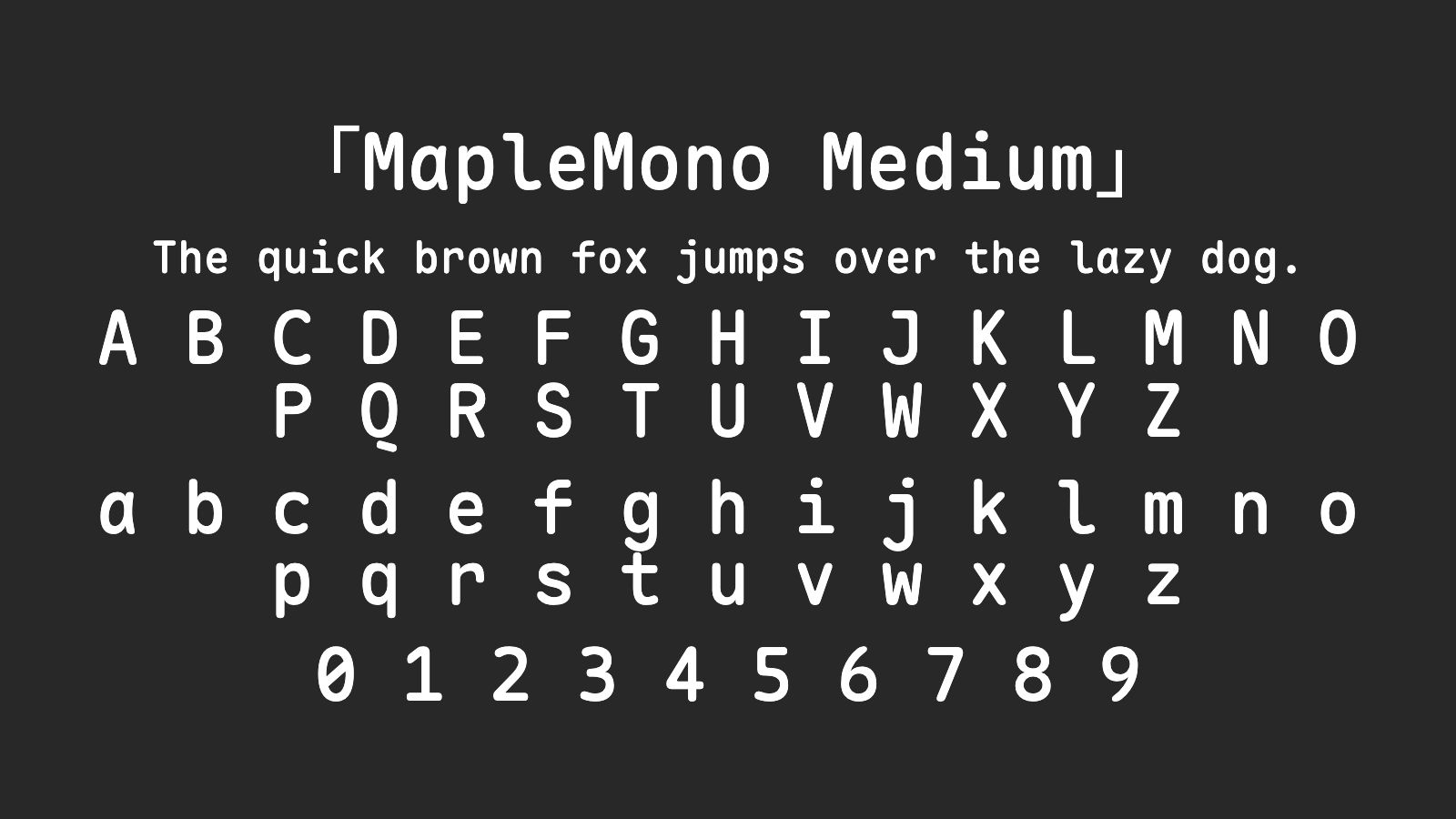 MapleMono-Medium字体预览