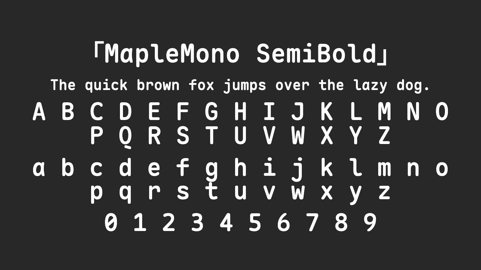 MapleMono-SemiBold字体预览