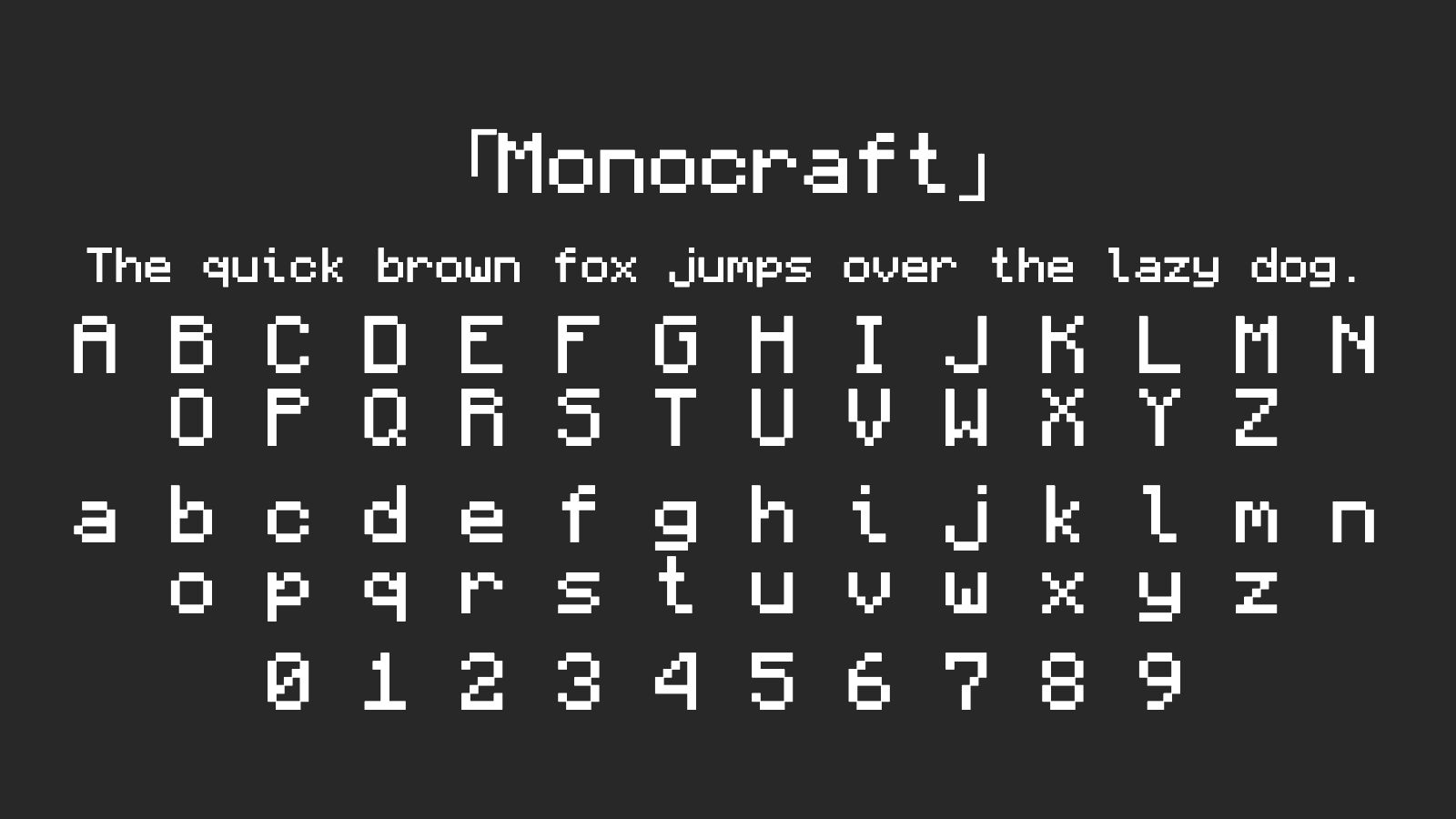 Monocraft字体预览