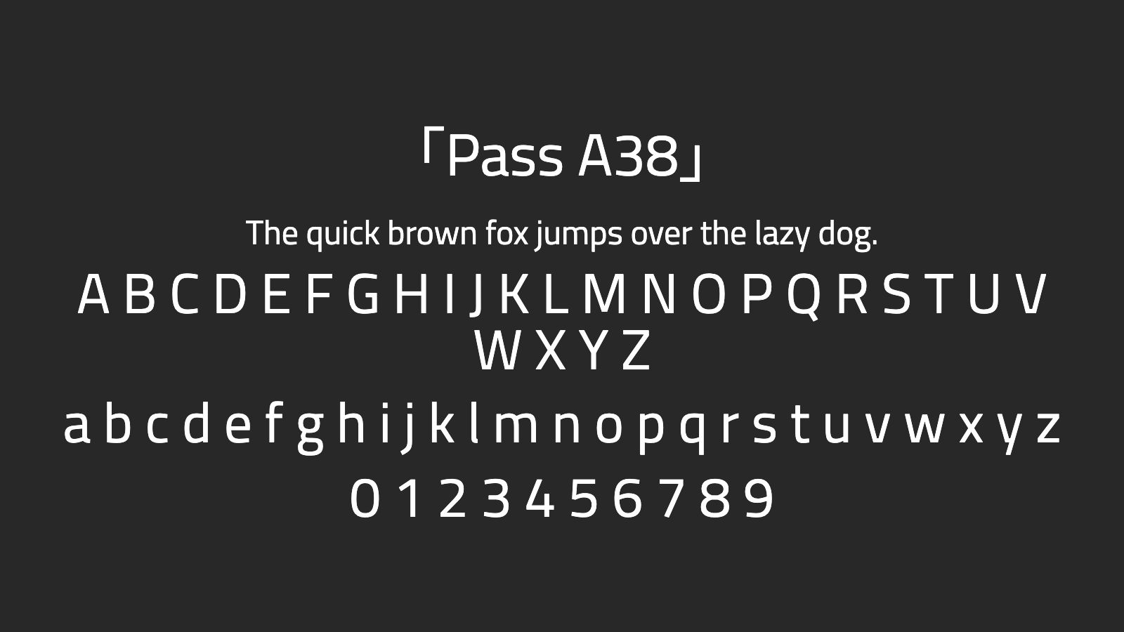 Pass-A38字体预览