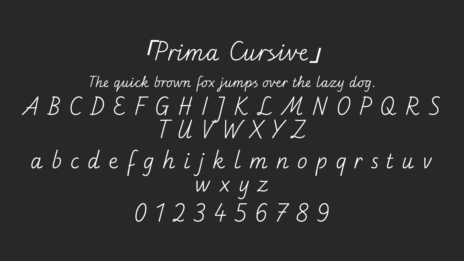 Prima-Cursive字体预览
