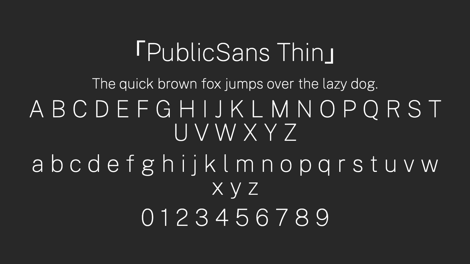 PublicSans-Thin字体预览