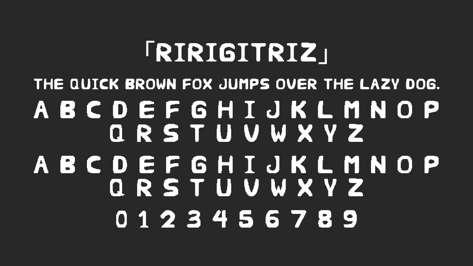 Ririgitriz字体预览