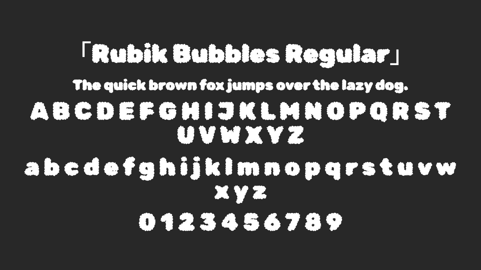 Rubik-Bubbles-Regular字体预览