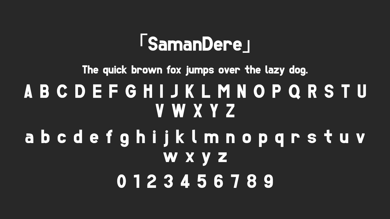 SamanDere字体预览