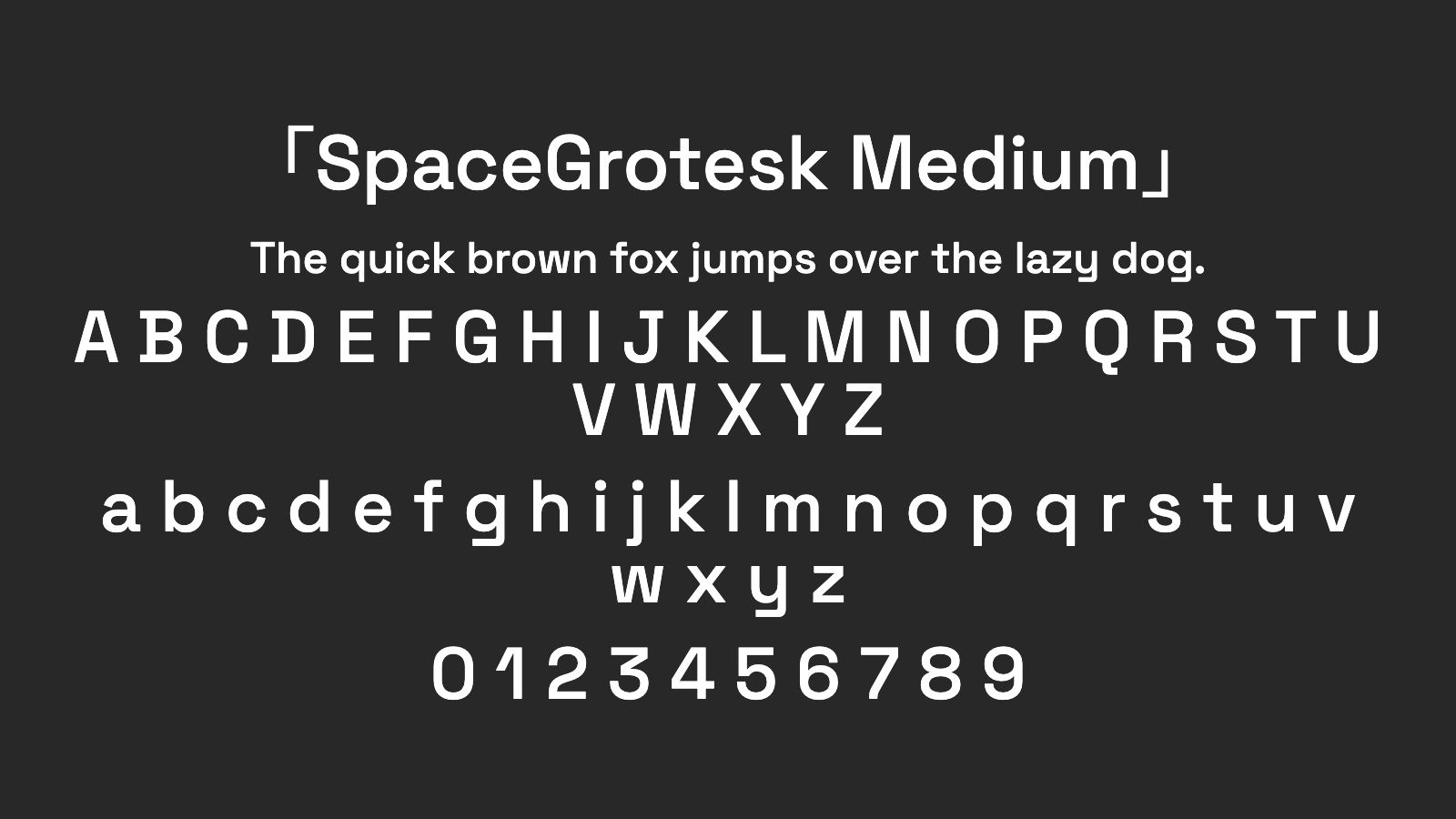 SpaceGrotesk-Medium字体预览