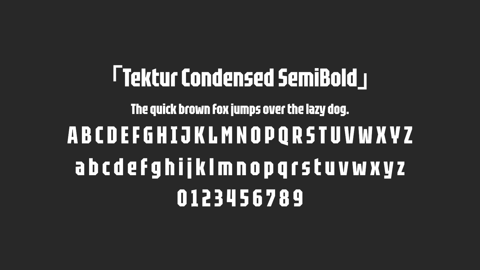 Tektur-Condensed-SemiBold字体预览