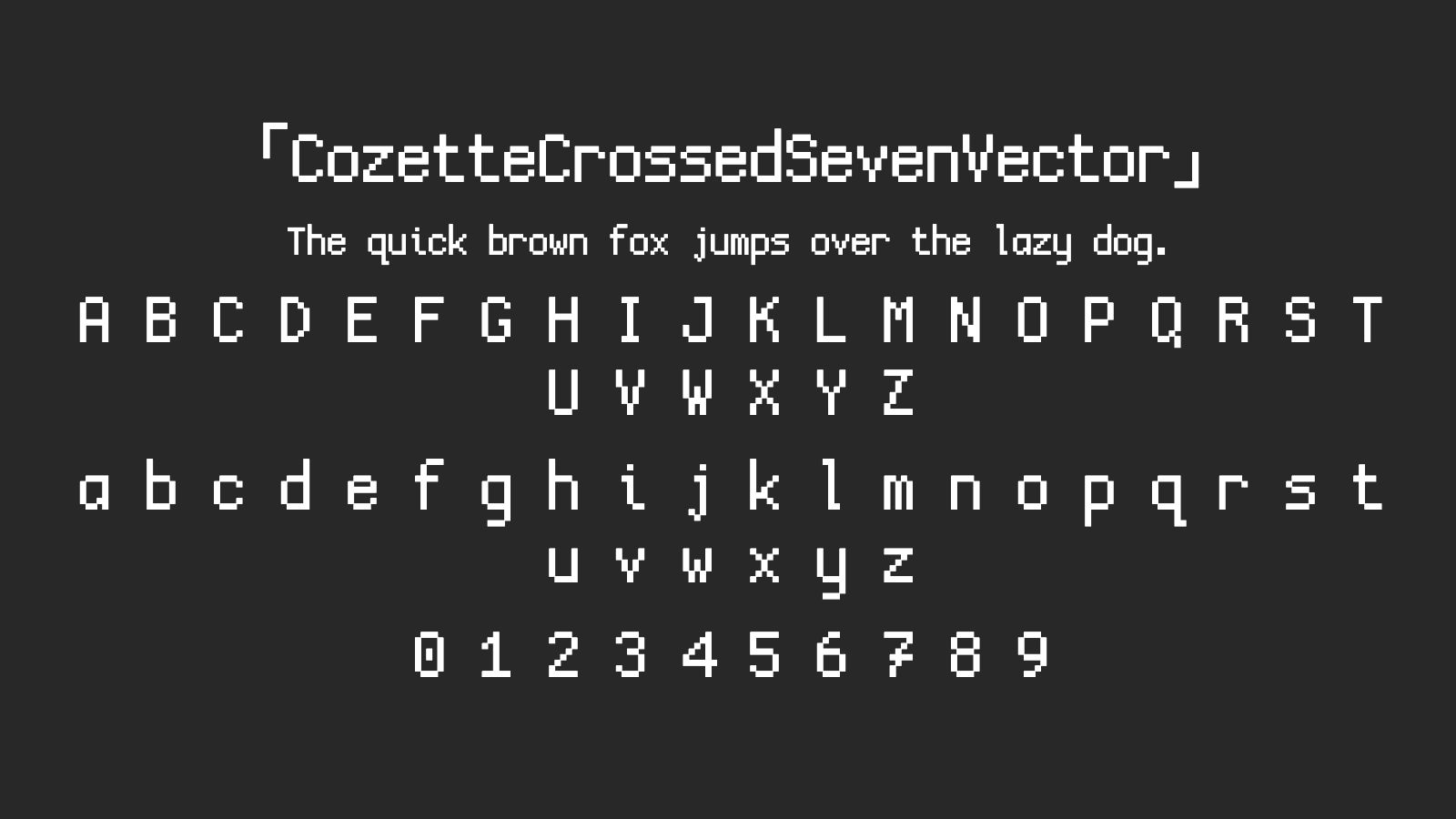 CozetteCrossedSevenVector字体预览