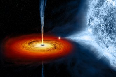 Black hole sucking material from a star