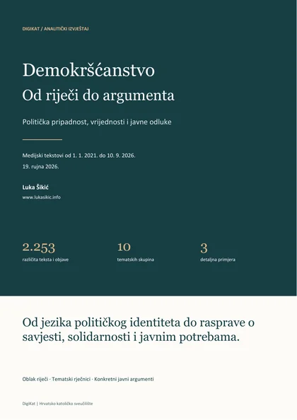 Naslovnica izvještaja Demokršćanstvo: od riječi do argumenta