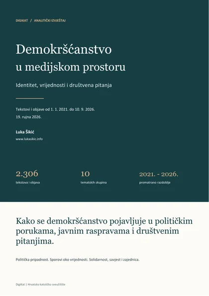 Naslovnica izvještaja Demokršćanstvo u medijskom prostoru