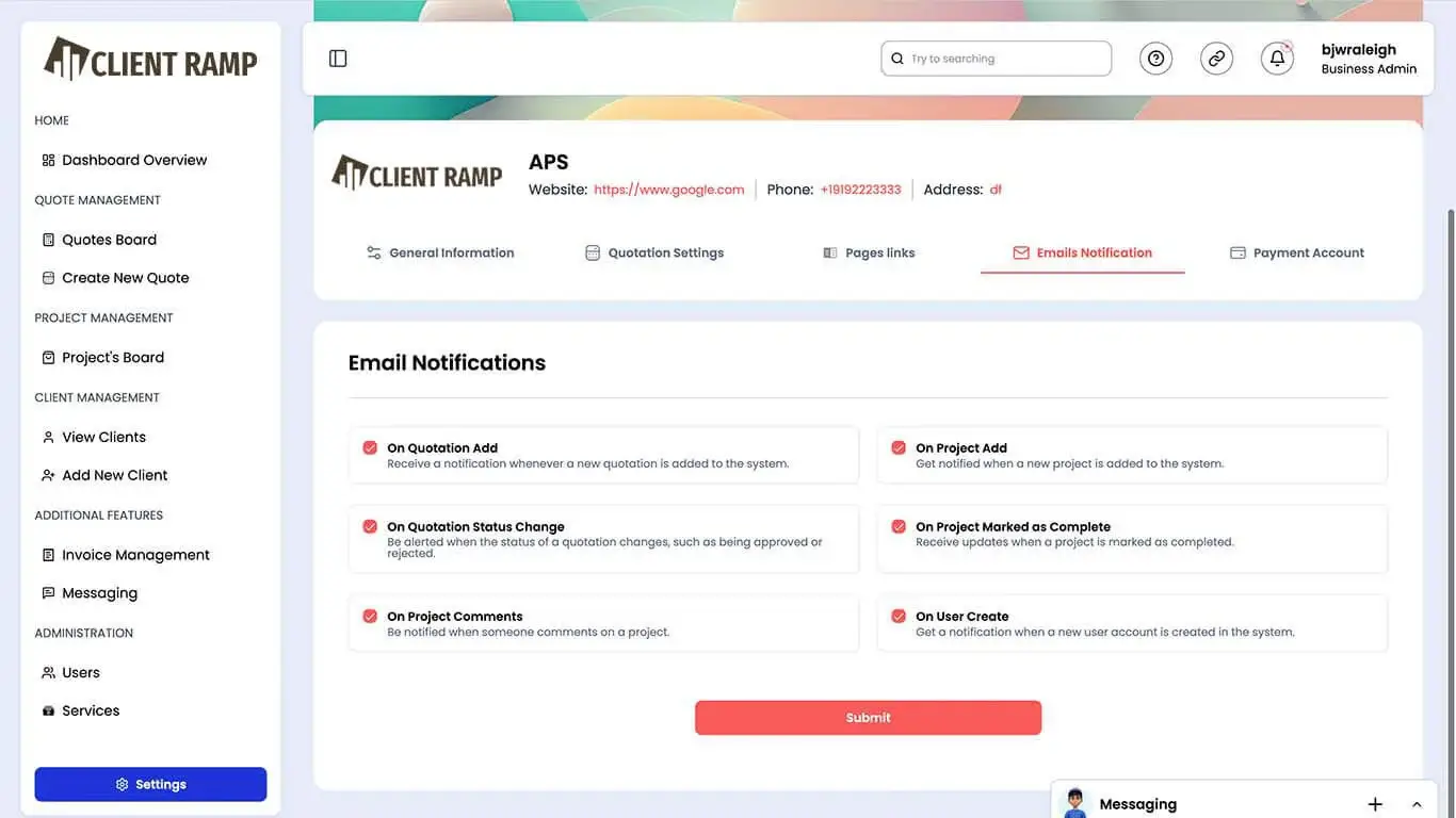 Administration Interface