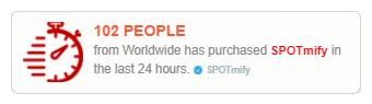 spotmify social proof marketing to display purchasing statistic