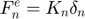 $$F_{n}^{e} = K_{n} \delta_{n}$$