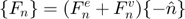 $$\left \{ F_{n} \right \} = (F_{n}^{e} + F_{n}^{v}) \{-\hat{n}\}$$