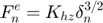 $$F_{n}^{e} = K_{hz} \delta_{n}^{3/2}$$