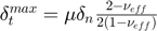 $\delta_{t}^{max} = \mu \delta_{n} \frac{2-\nu_{eff}}{2(1-\nu_{eff})}$