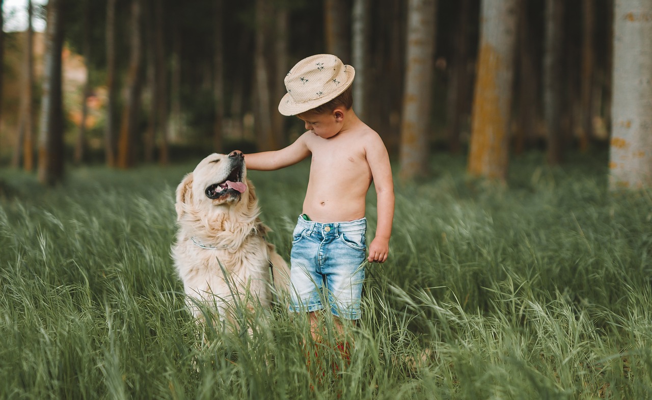 dog and child