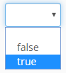 Example of a BooleanEditor rendered as select dropdown