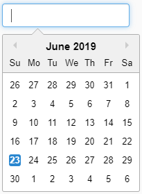 Example of a rendered DatePickerEditor